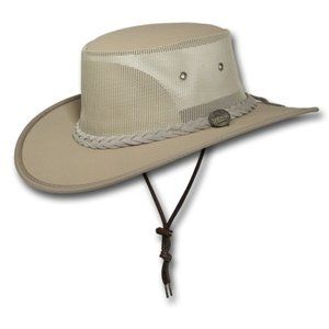 Barmah Hats Canvas Drover Hat Mesh Cowboy Western 1057